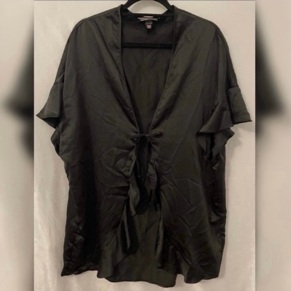 Victoria's Secret Black “Love” Satin Robe